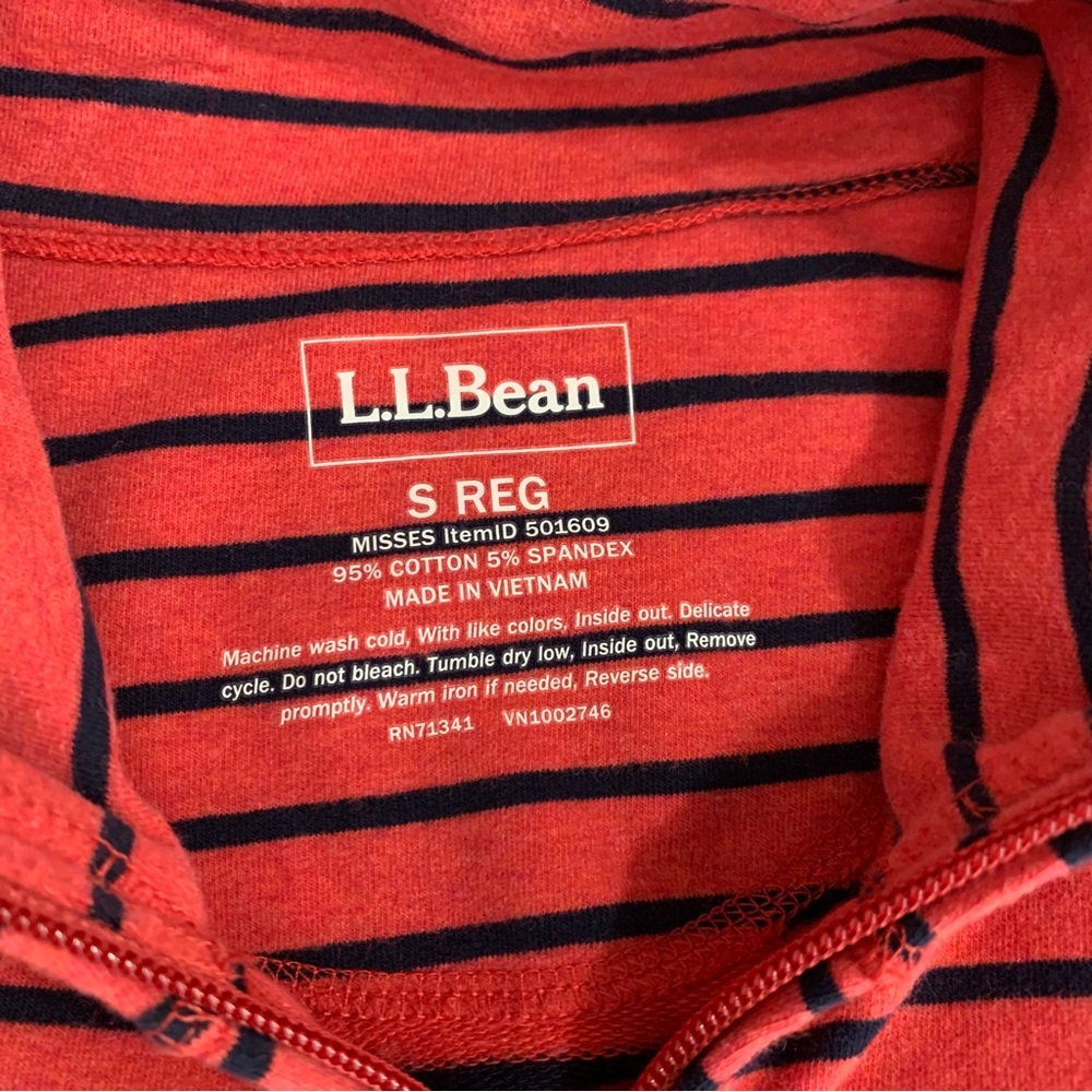 L.L. Bean Ultrasoft Sweatshirt Full-Zip Mock-Neck Jacket Stripe Size Small - Picture 9 of 10